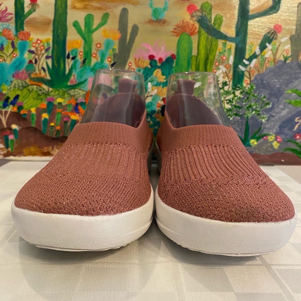 FitFlop Women's Uberknit Slip-on Ballerina Ballet Flat, Miami Violet, Size 8 - Picture 9 of 14